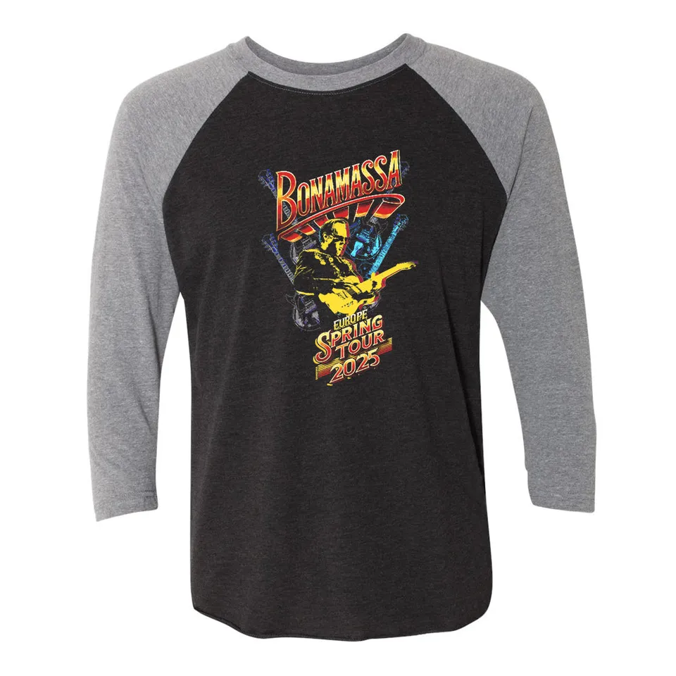 Joe Bonamassa 2025 Europe Spring Tour t-skjorte unisex grå
