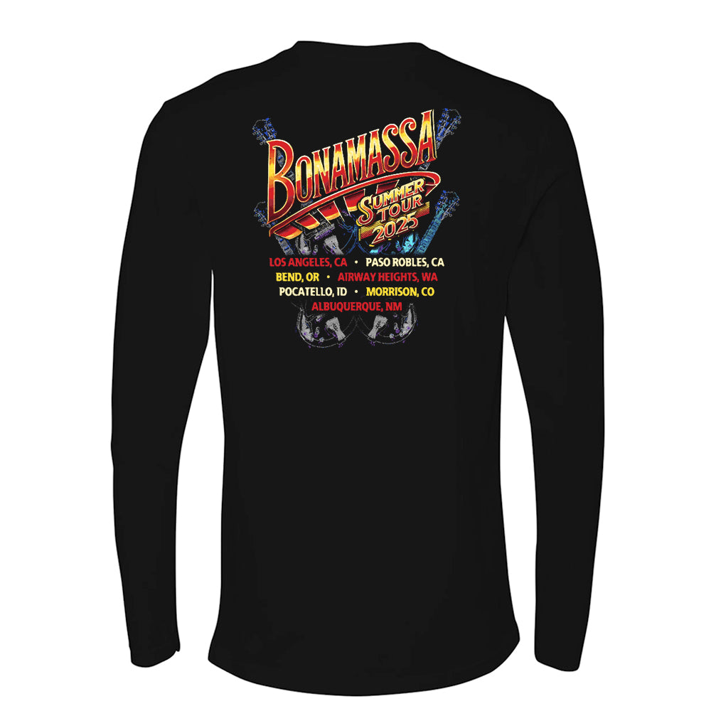 Joe Bonamassa 2025 Summer Tour langermet t-skjorte herre svart