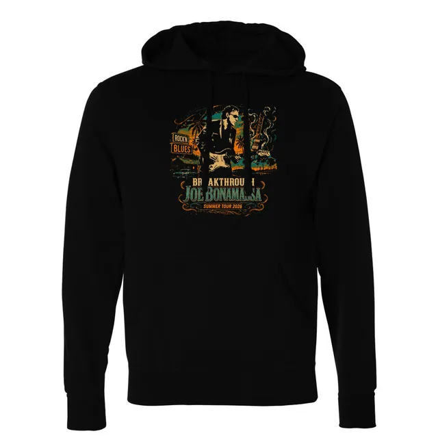 Joe Bonamassa 2026 Summer Tour hoodie svart unisex tourmotiv