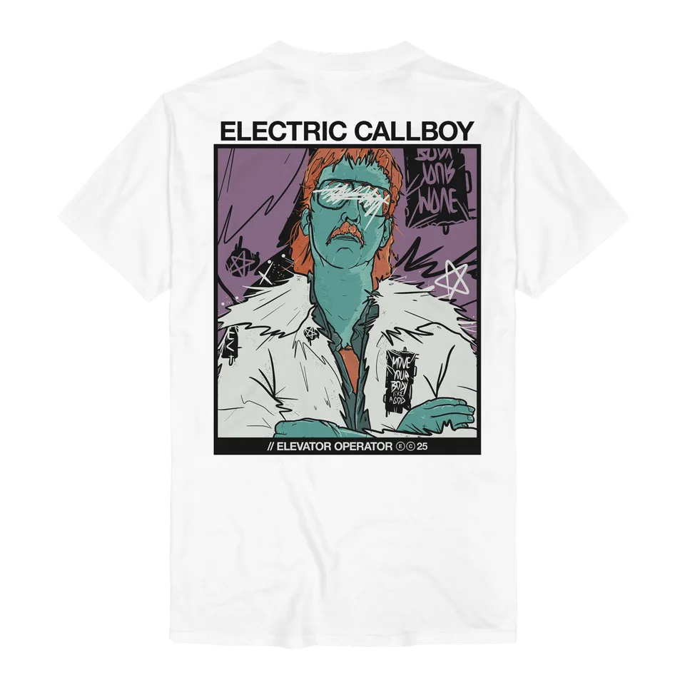 Electric Callboy White Elevator Operator Scratch t-skjorte hvit