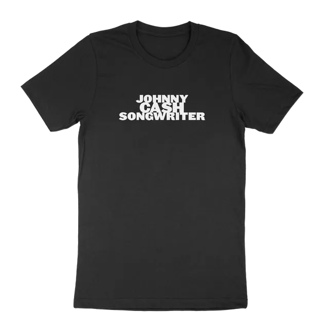 Johnny Cash Songwriter t-skjorte svart teksttrykk