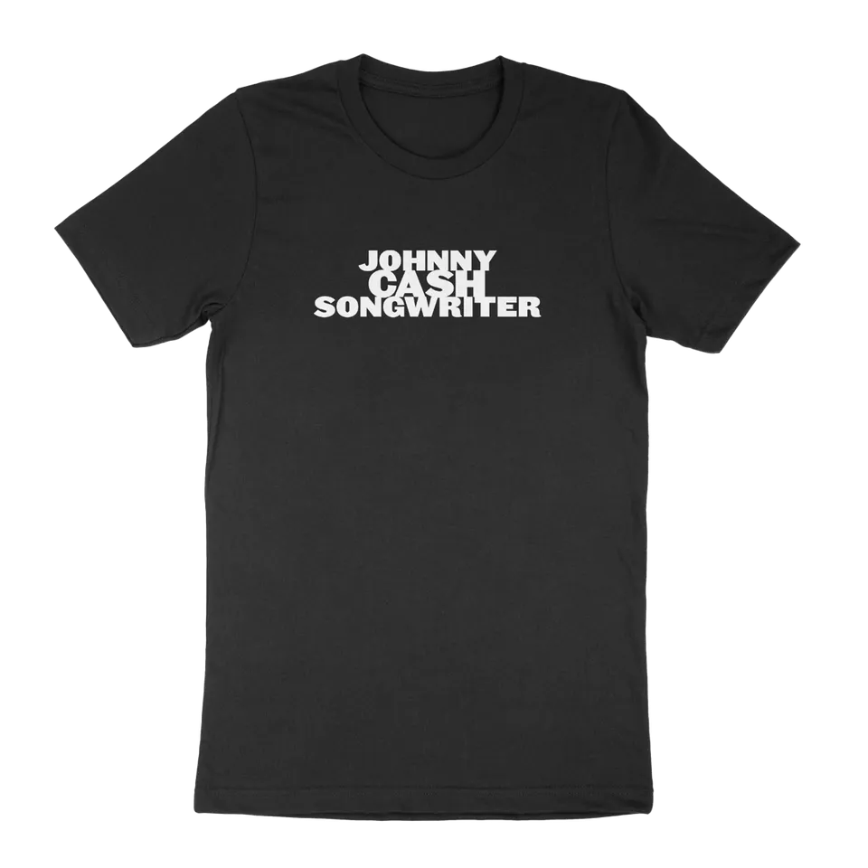 Johnny Cash Songwriter t-skjorte svart teksttrykk