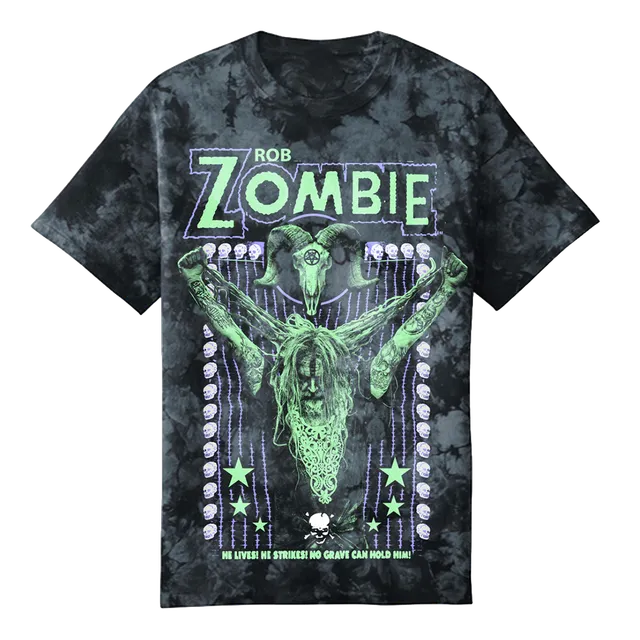 Rob Zombie Skull Bonanza wash-t-skjorte brysttrykk