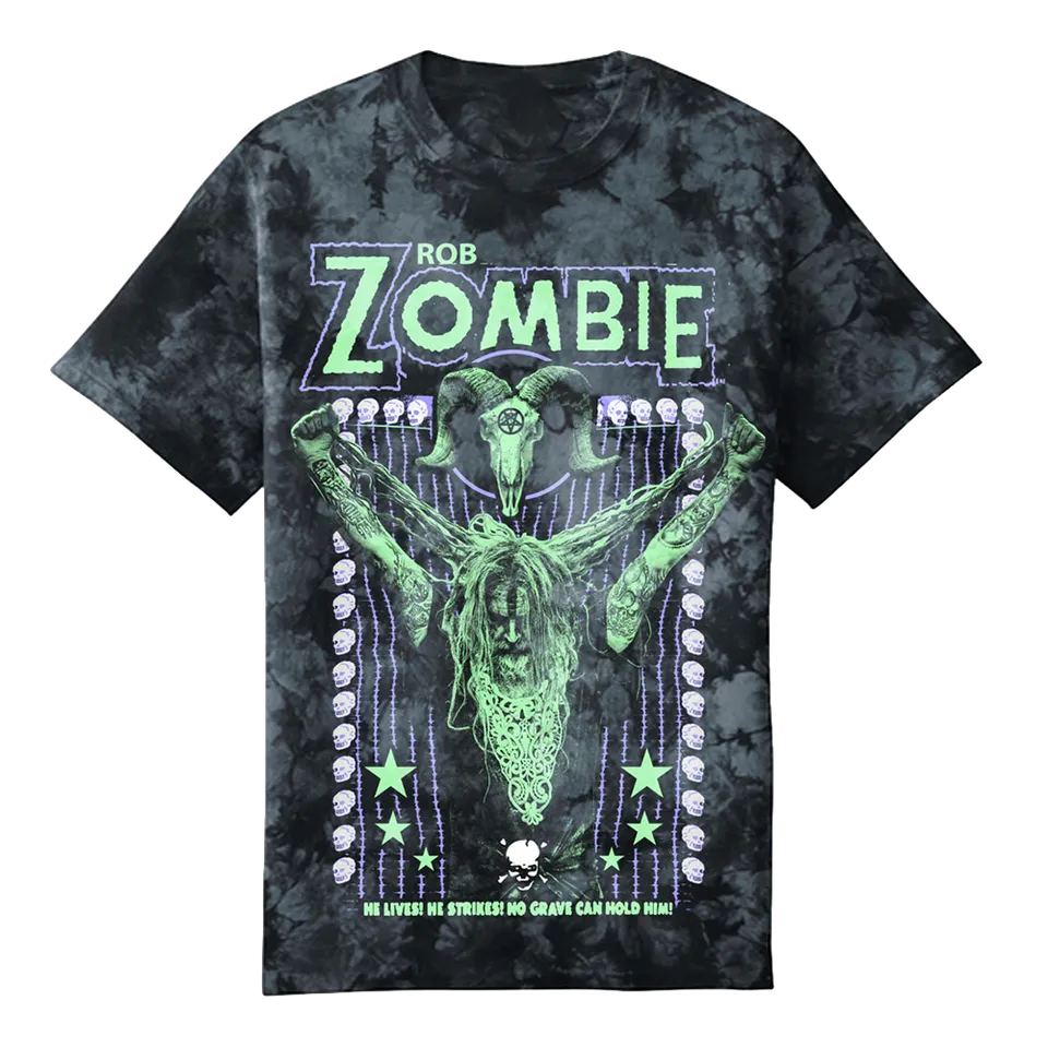 Rob Zombie Skull Bonanza wash-t-skjorte brysttrykk