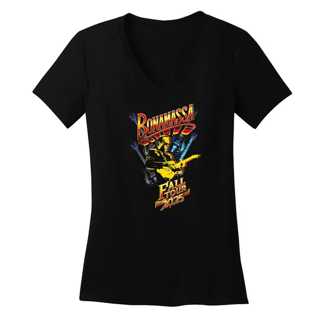 Joe Bonamassa 2025 Fall Tour V-neck T-skjorte dame