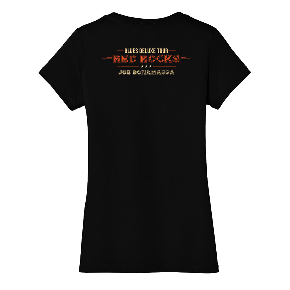 Joe Bonamassa 2024 Red Rocks V-hals t-skjorte dame