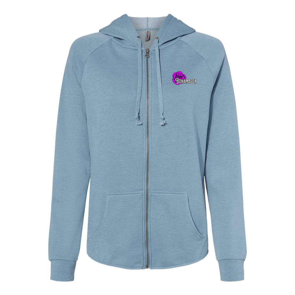 Joe Bonamassa Blooming Blues Wave Wash zip-hoodie blå dame