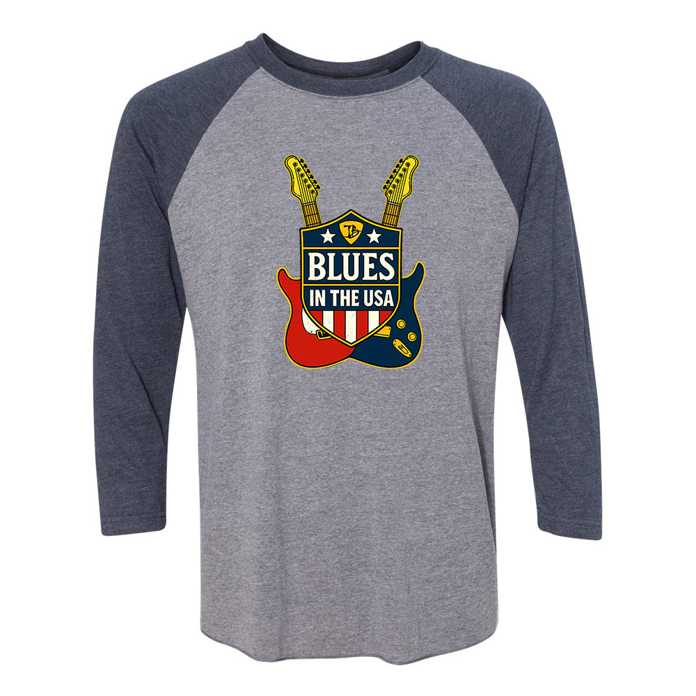Joe Bonamassa Blues In The USA 3/4 t-skjorte hvit/svart