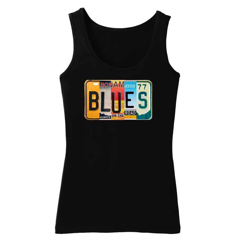 Joe Bonamassa Blues License Plate singlet dame svart bomull