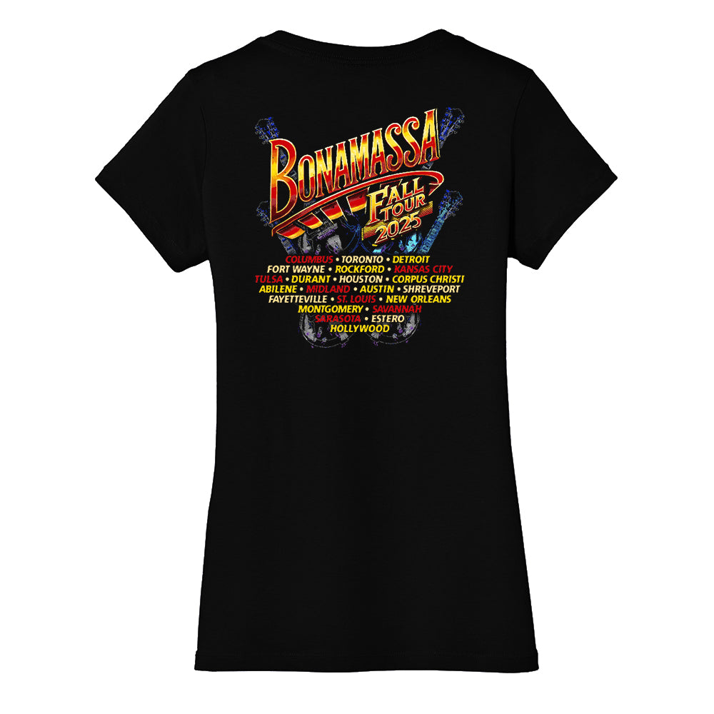 Joe Bonamassa 2025 Fall Tour V-neck T-skjorte dame