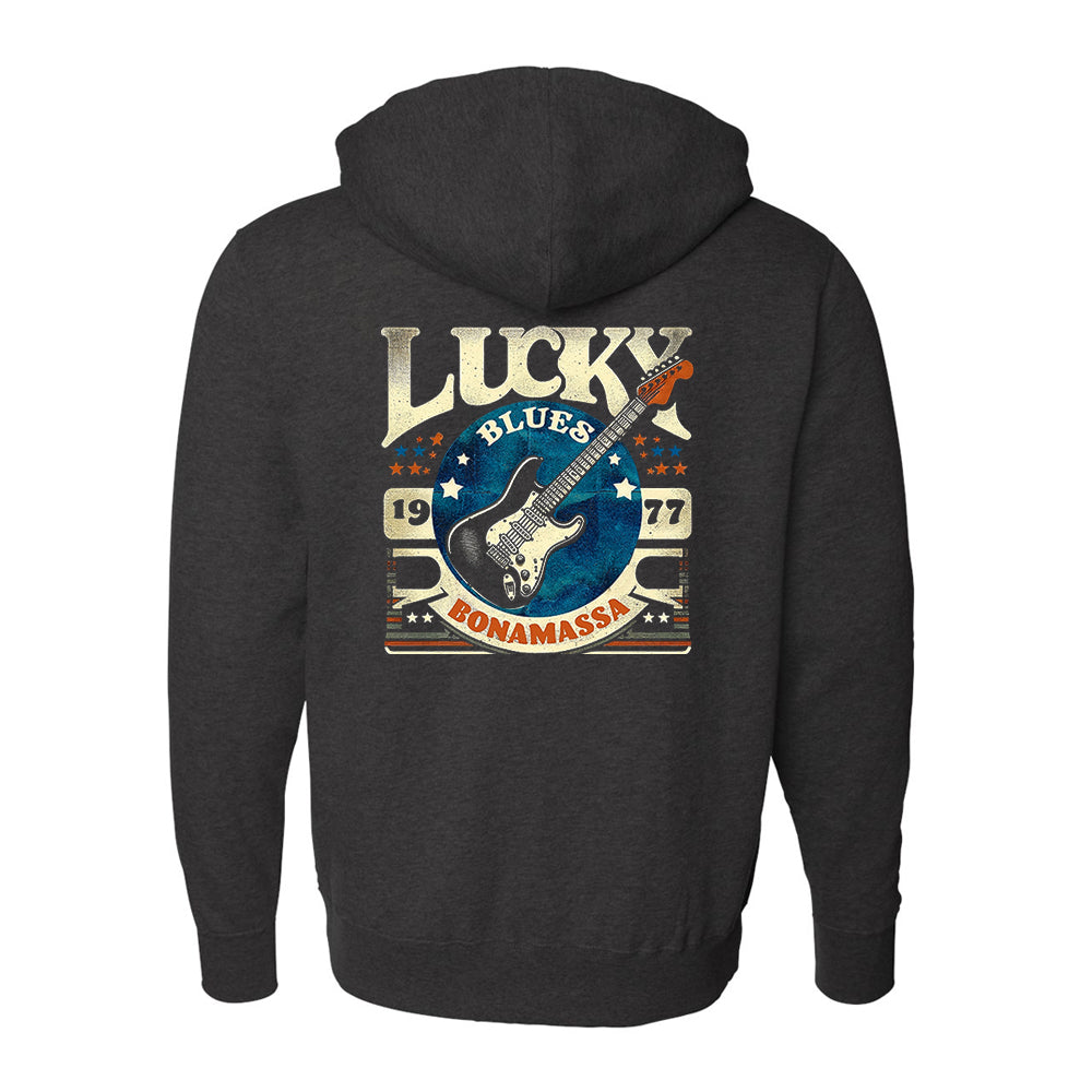 Joe Bonamassa Lucky Blues Strat zip-hoodie svart unisex