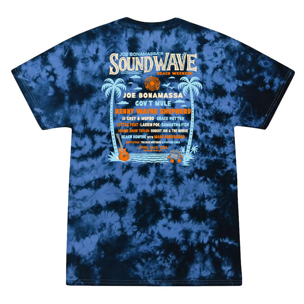 Joe Bonamassa Sound Wave Beach t-skjorte tie dye 2026