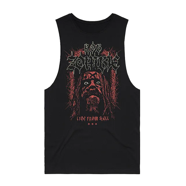 Rob Zombie Freak With Thorns ermeløs t-skjorte brysttrykk