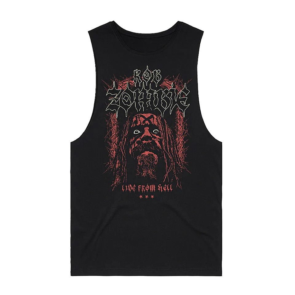 Rob Zombie Freak With Thorns ermeløs t-skjorte brysttrykk