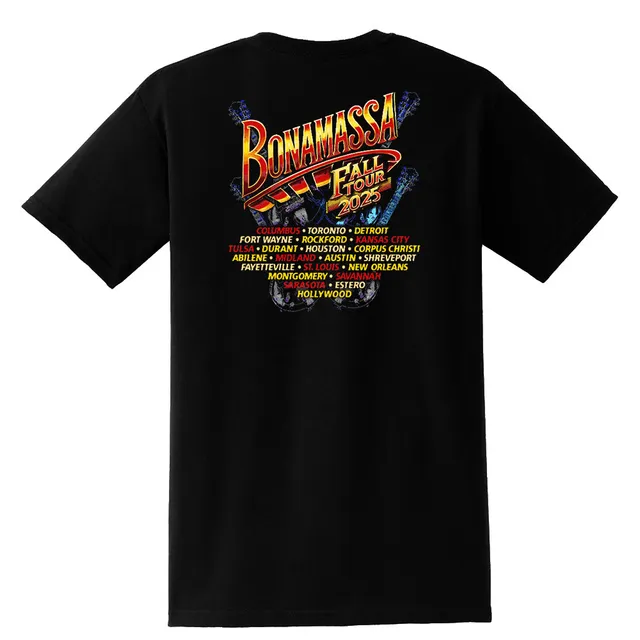 Joe Bonamassa 2025 Fall Tour Pocket T-skjorte unisex bomull