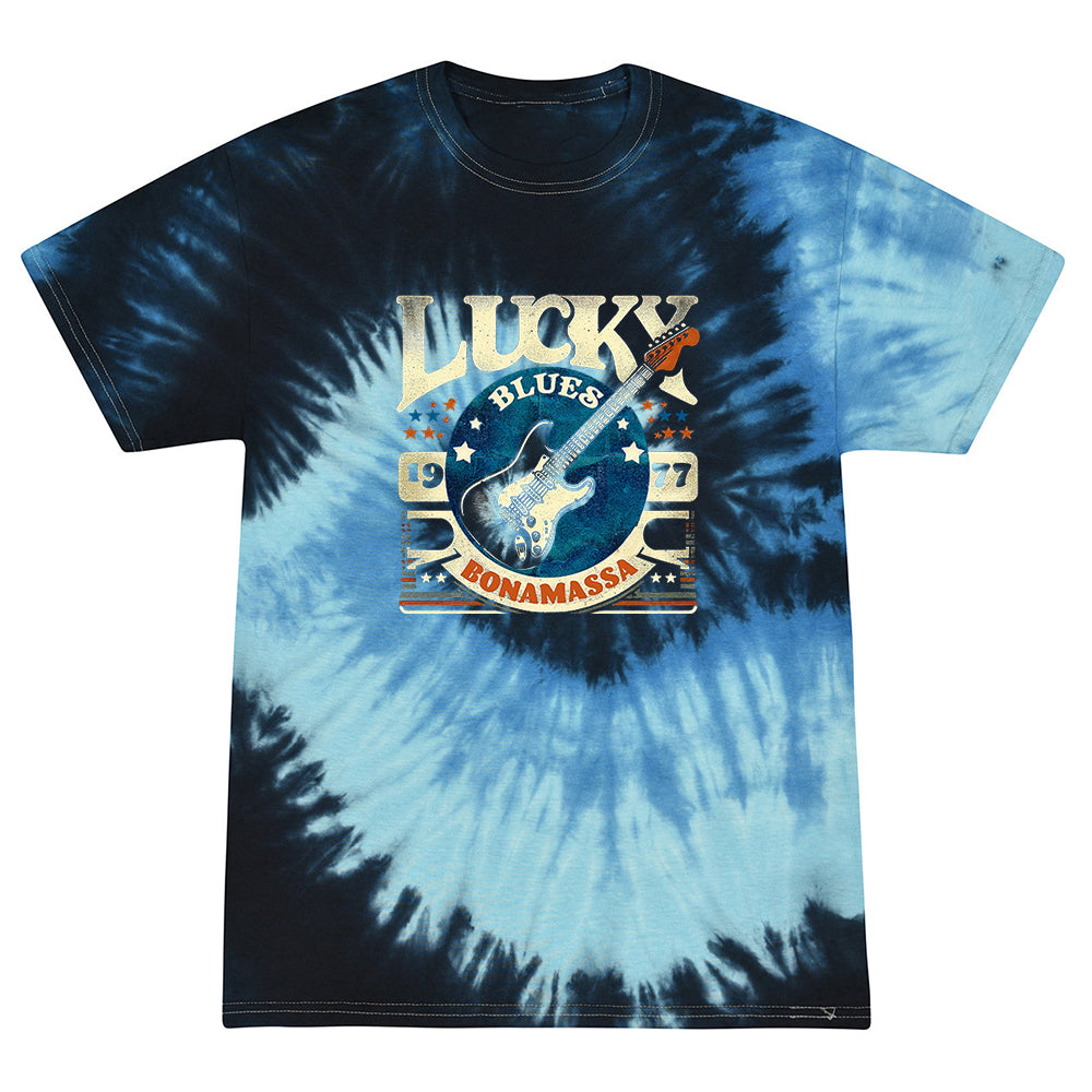 Joe Bonamassa Lucky Blues t-skjorte tie-dye Blue Ocean