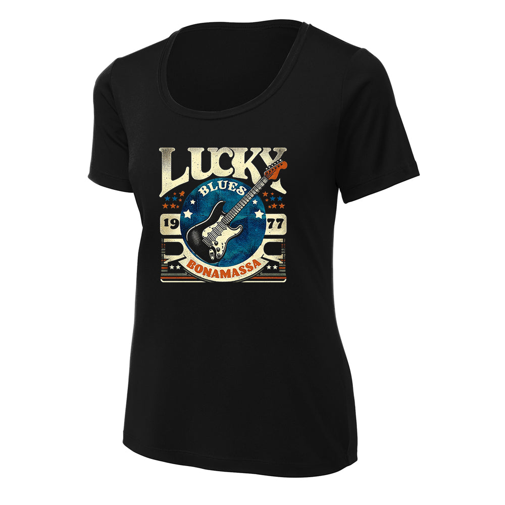 Joe Bonamassa Lucky Blues UV Pro Scoop Neck T-skjorte dame svart UV50