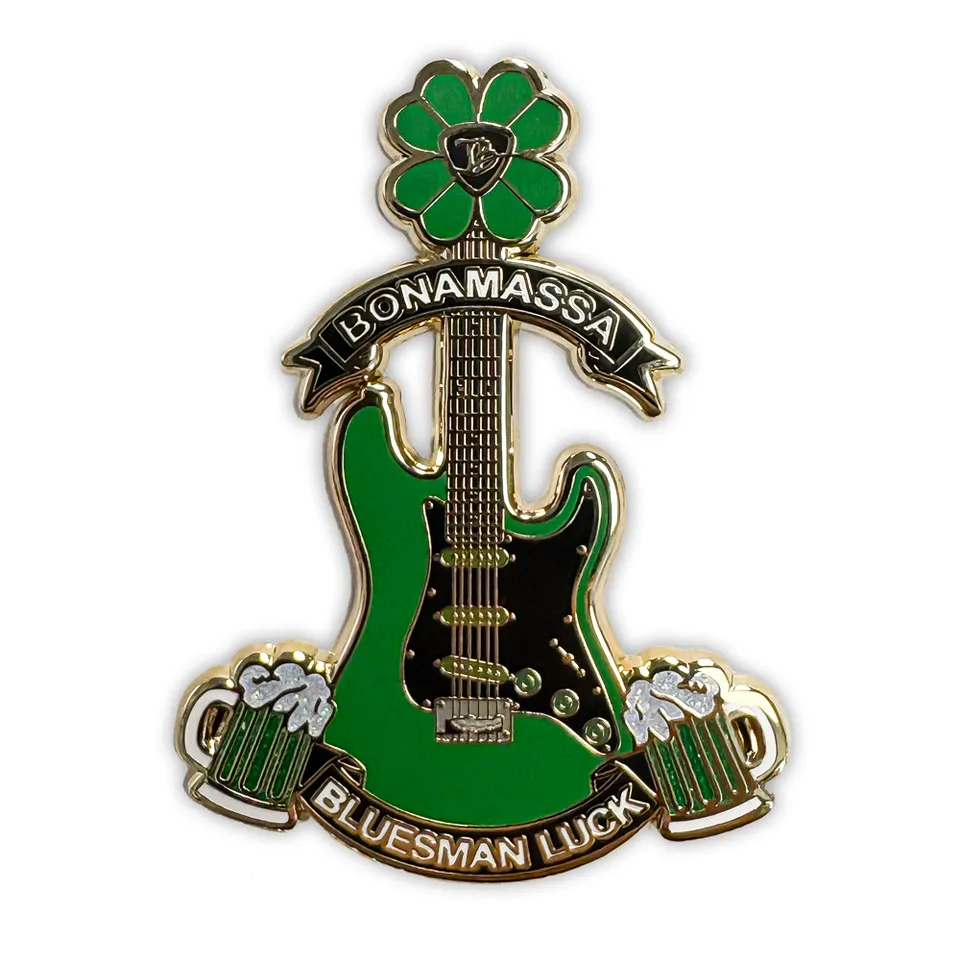Joe Bonamassa Bluesman Luck pin gull glitter emalje