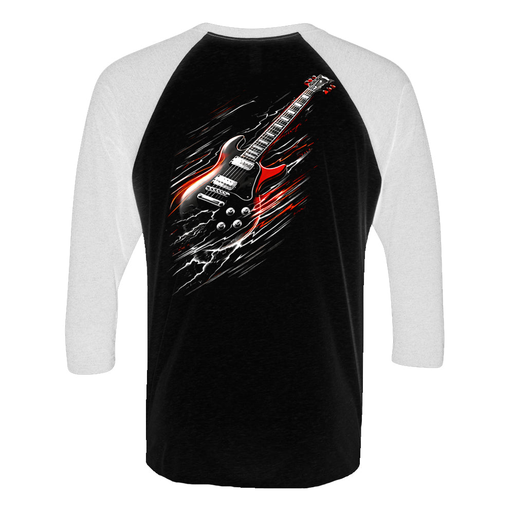 Joe Bonamassa Red Blues 3/4-ermet t-skjorte hvit/svart triblend