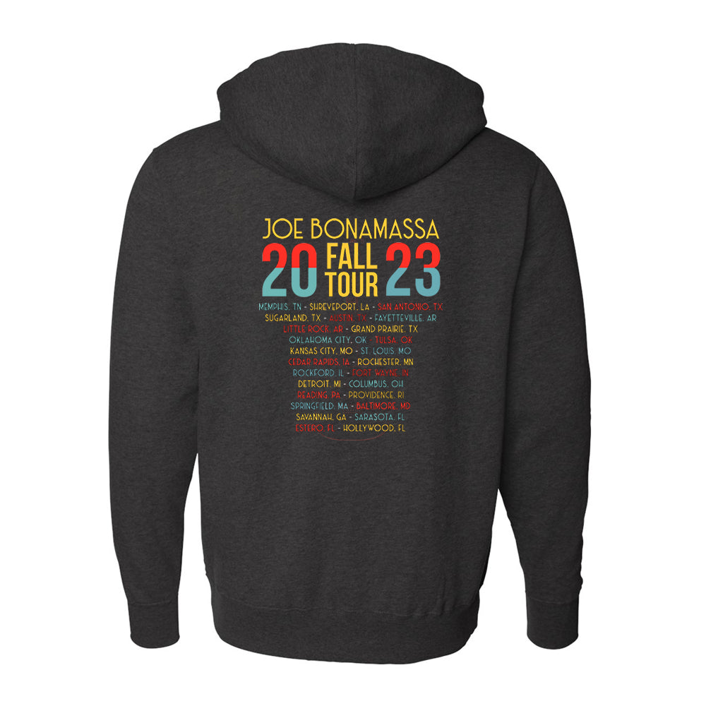Joe Bonamassa 2023 U.S. Fall Tour zip-hoodie svart unisex bomull