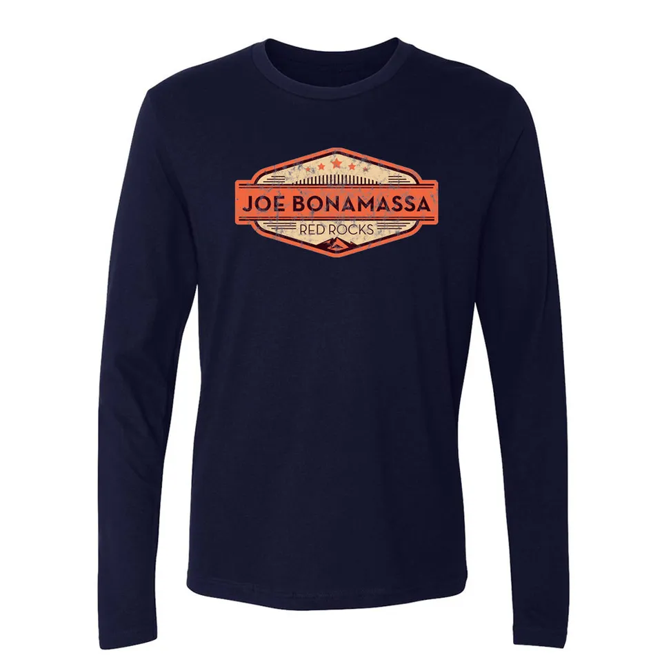 Joe Bonamassa 2023 Red Rocks langermet t-skjorte herre navy
