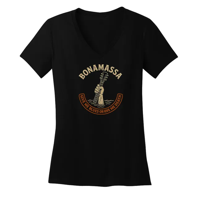 Joe Bonamassa Give Me Blues Or Give Me Death V-hals t-skjorte dame bomull