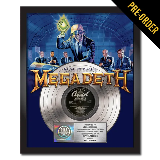 Megadeth Rust In Peace plakett vinyl personlig