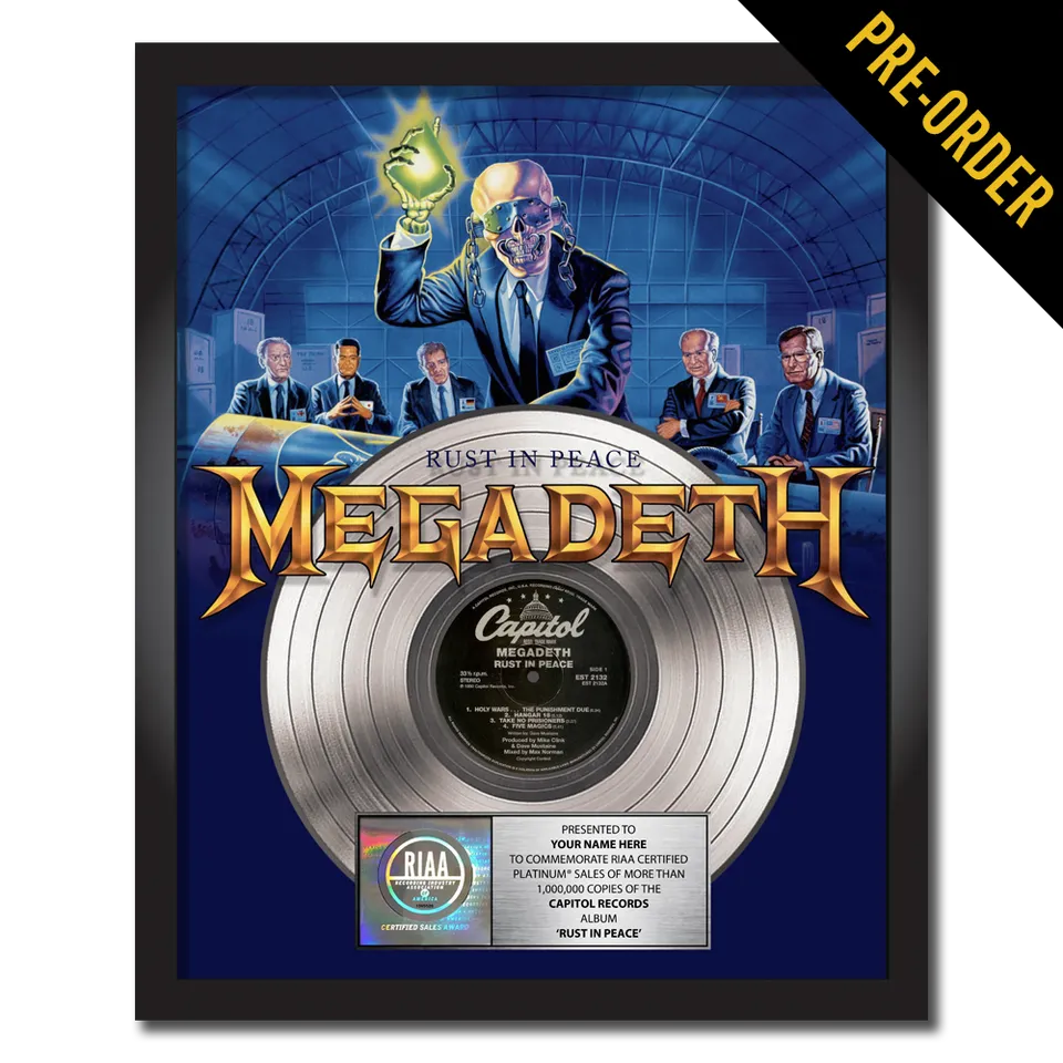 Megadeth Rust In Peace plakett vinyl personlig