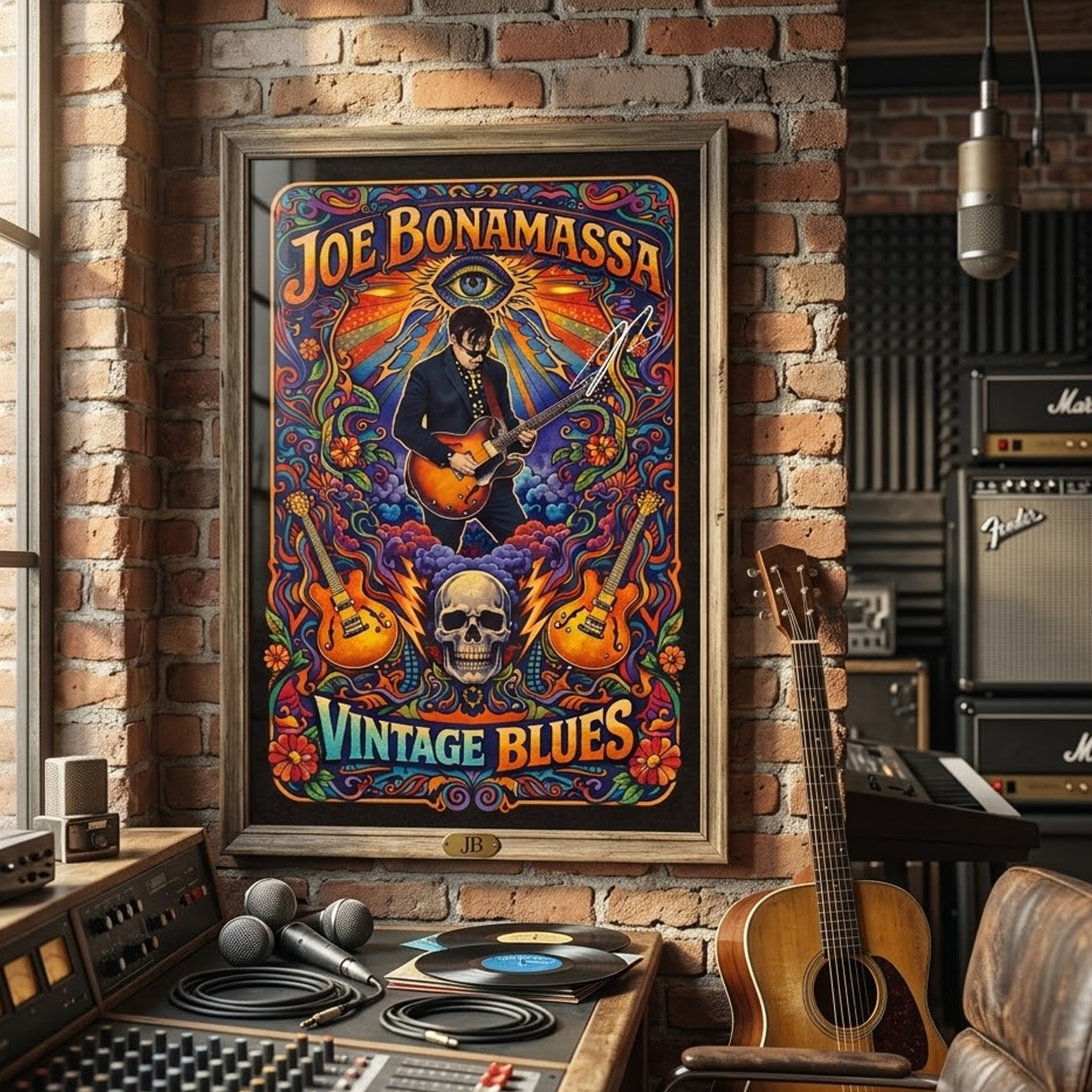 Joe Bonamassa Vintage Blues trykk 2026 signert samleobjekt