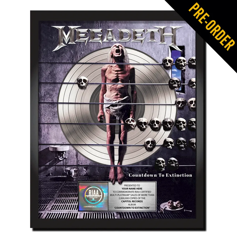 Megadeth Countdown To Extinction plakett vinyl personlig