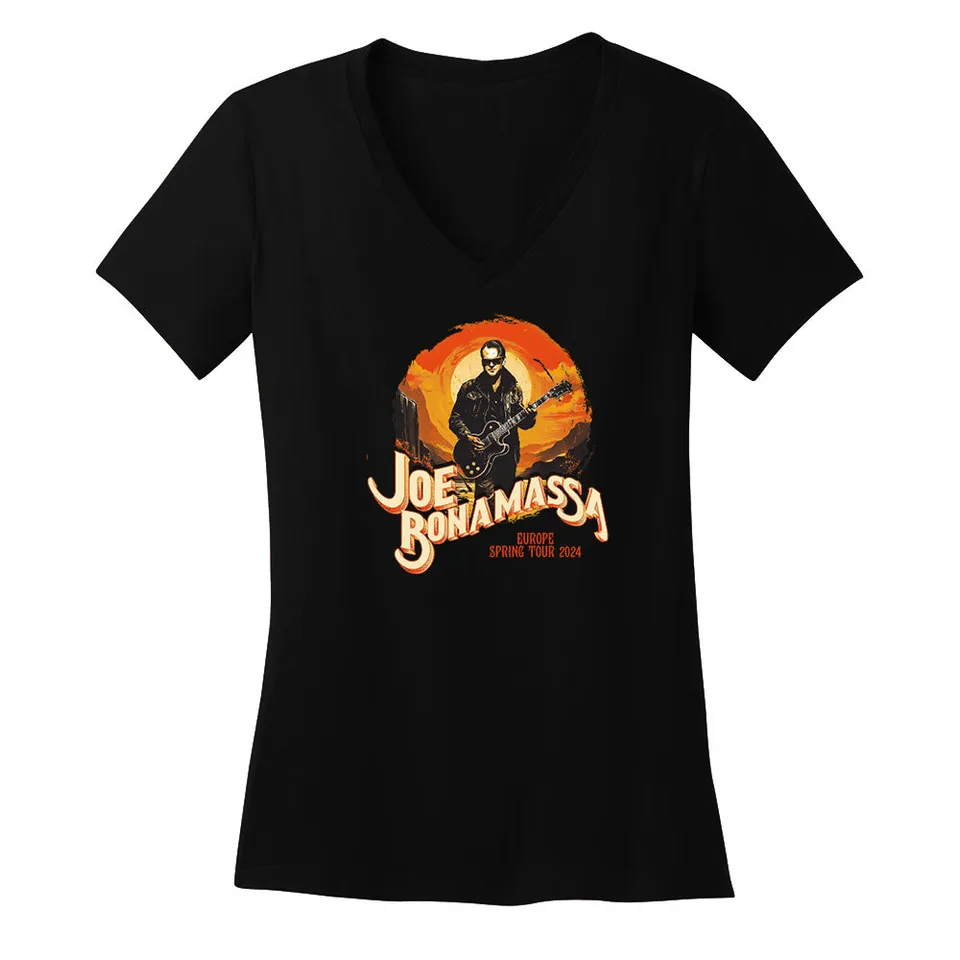 Joe Bonamassa 2024 Europe Spring Tour Serenade V-hals dame svart