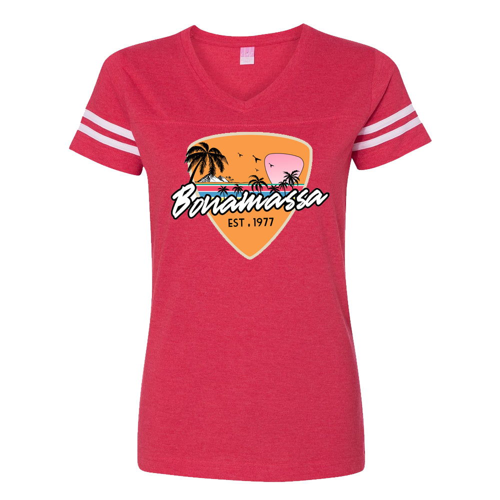 Joe Bonamassa Blues Sunset V-neck t-skjorte dame bomull