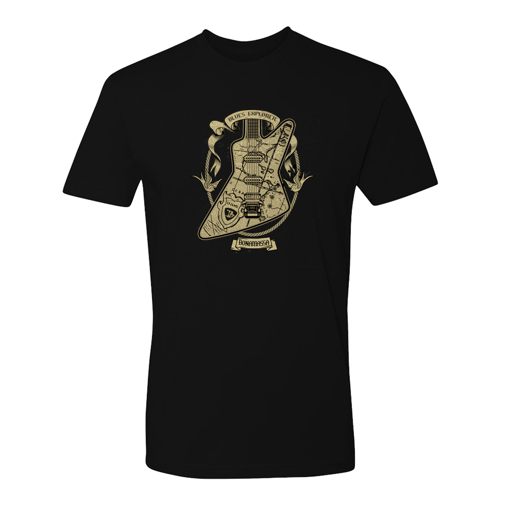 Joe Bonamassa Blues Explorer t-skjorte unisex svart bomull
