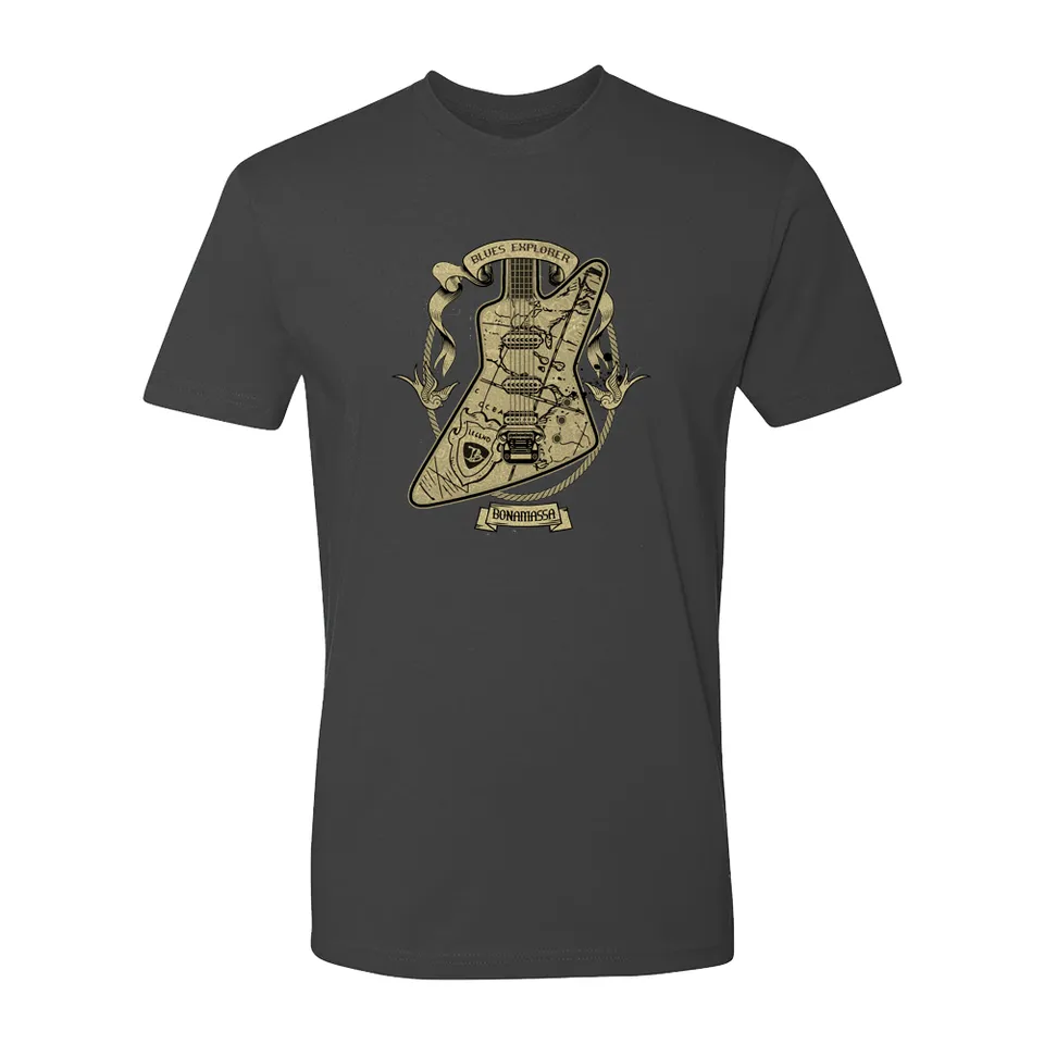 Joe Bonamassa Blues Explorer t-skjorte unisex svart bomull