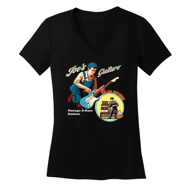 Joe Bonamassa Joe’s Guitar & Repair Shop V-neck T-skjorte svart