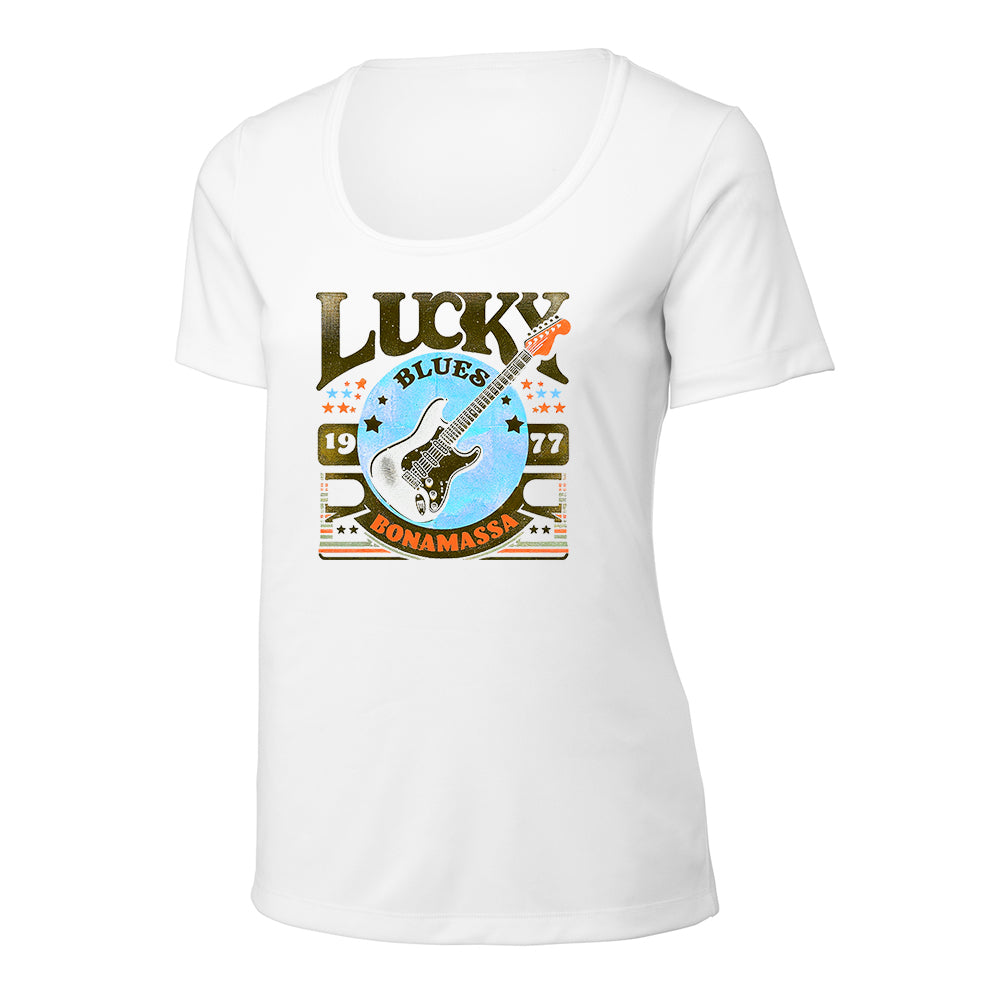 Joe Bonamassa Lucky Blues UV Pro Scoop Neck T-skjorte dame svart UV50