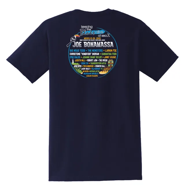 Joe Bonamassa KTBA at Sea X T-skjorte lomme navy
