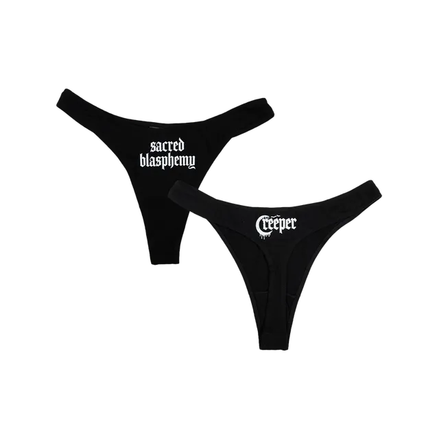 Creeper Sacred Blasphemy thong svart bomull
