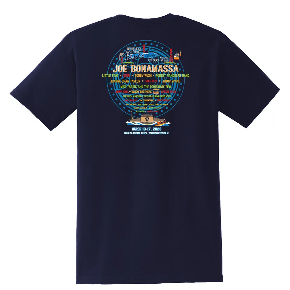 Joe Bonamassa KTBA at Sea VIII t-skjorte navy 2023