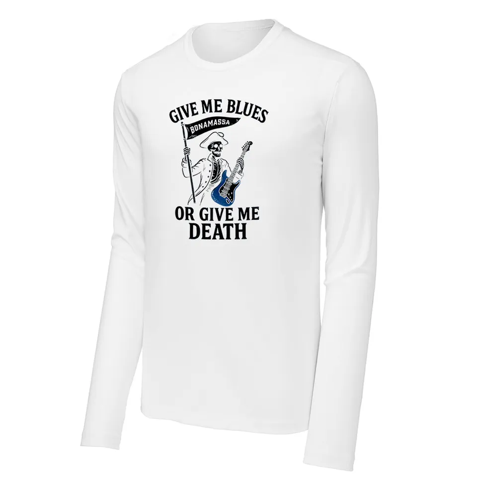 Joe Bonamassa Give Me Blues langermet t-skjorte unisex hvit