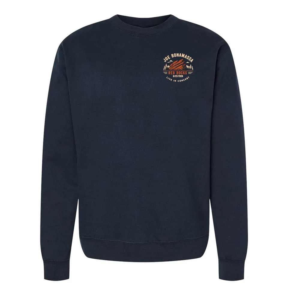 Joe Bonamassa 2026 Red Rocks Crewneck genser navy unisex