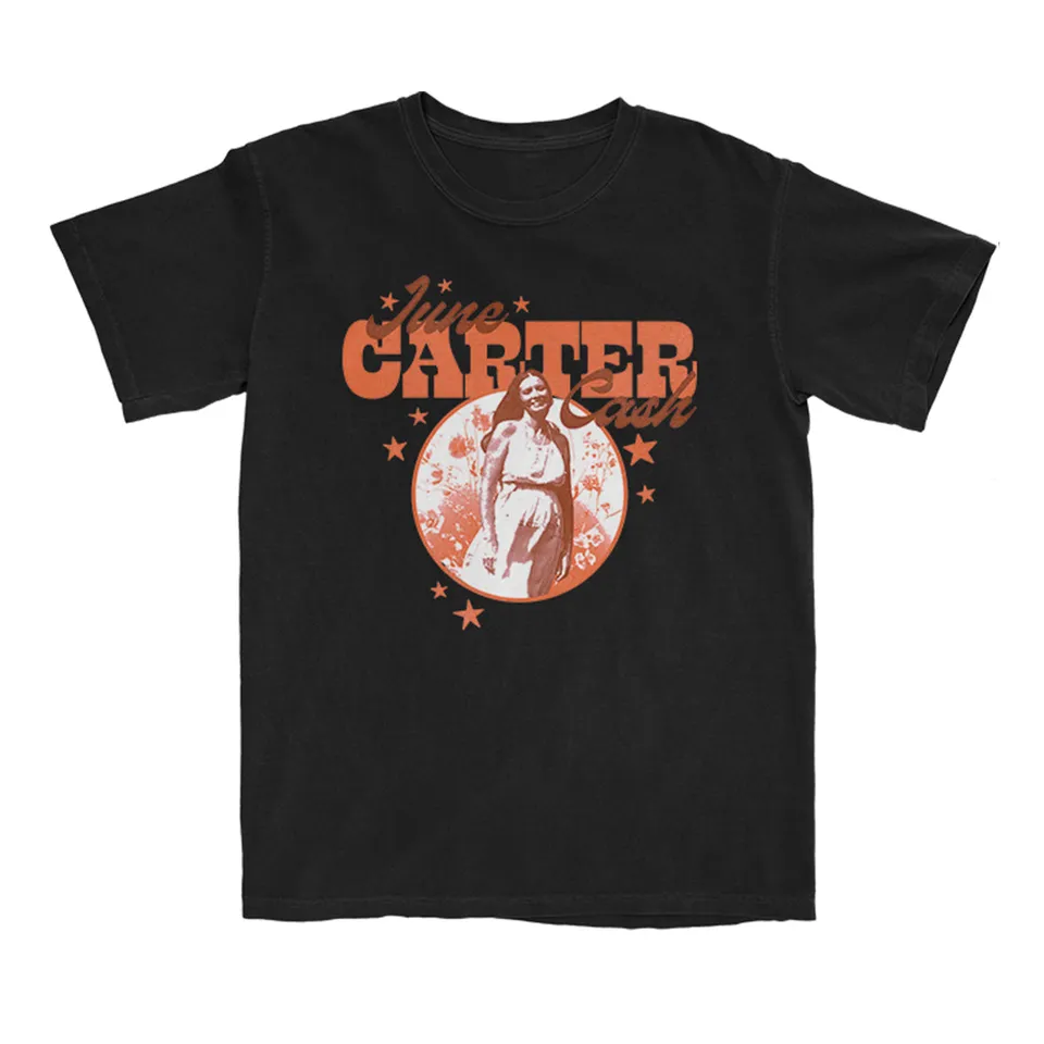 Johnny Cash June Carter Cash Portrait t-skjorte svart brysttrykk