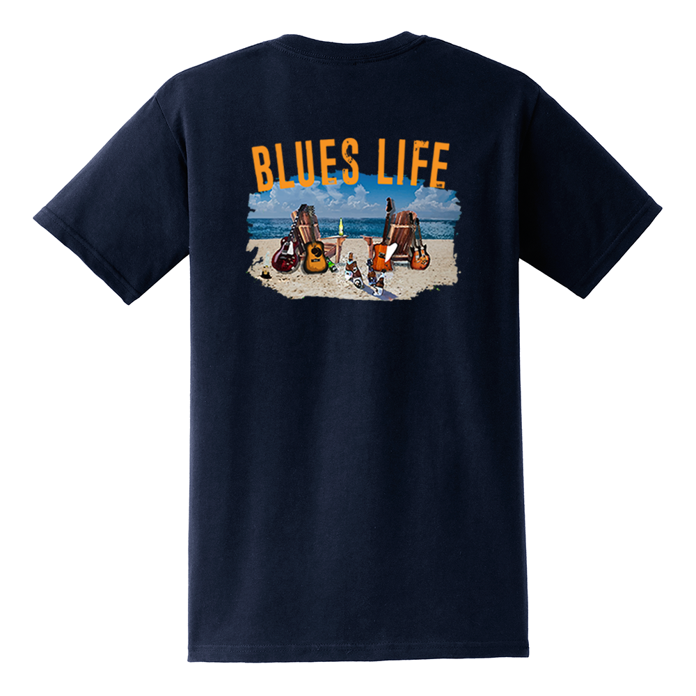 Joe Bonamassa Blues Life t-skjorte svart lommetrykk bomull