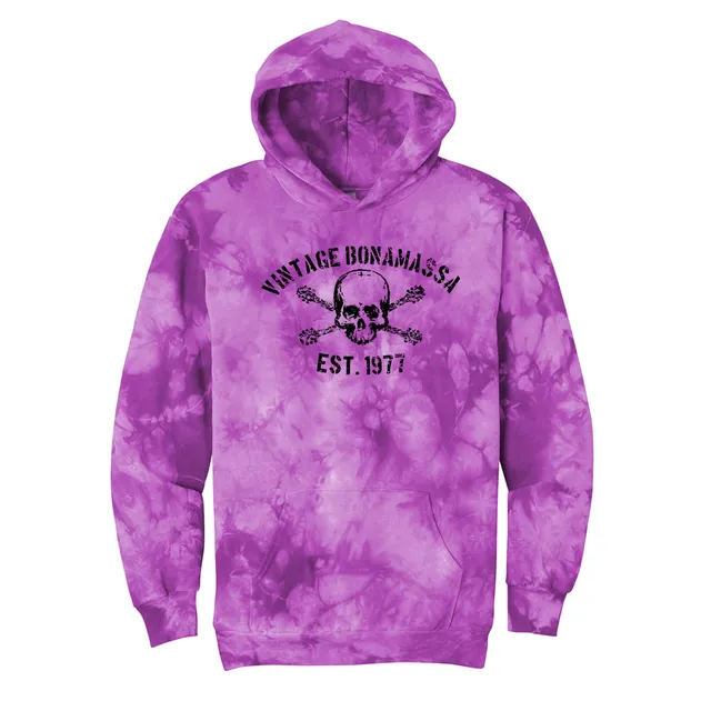 Joe Bonamassa JB Vintage Crystal Tie Dye hettegenser Black/Teal unisex