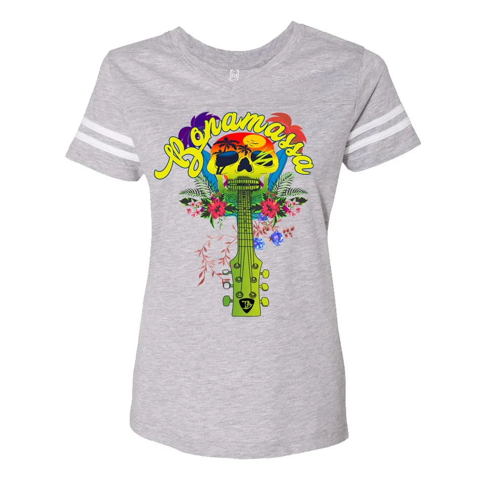 Joe Bonamassa Island Blues football t-skjorte dame v-hals