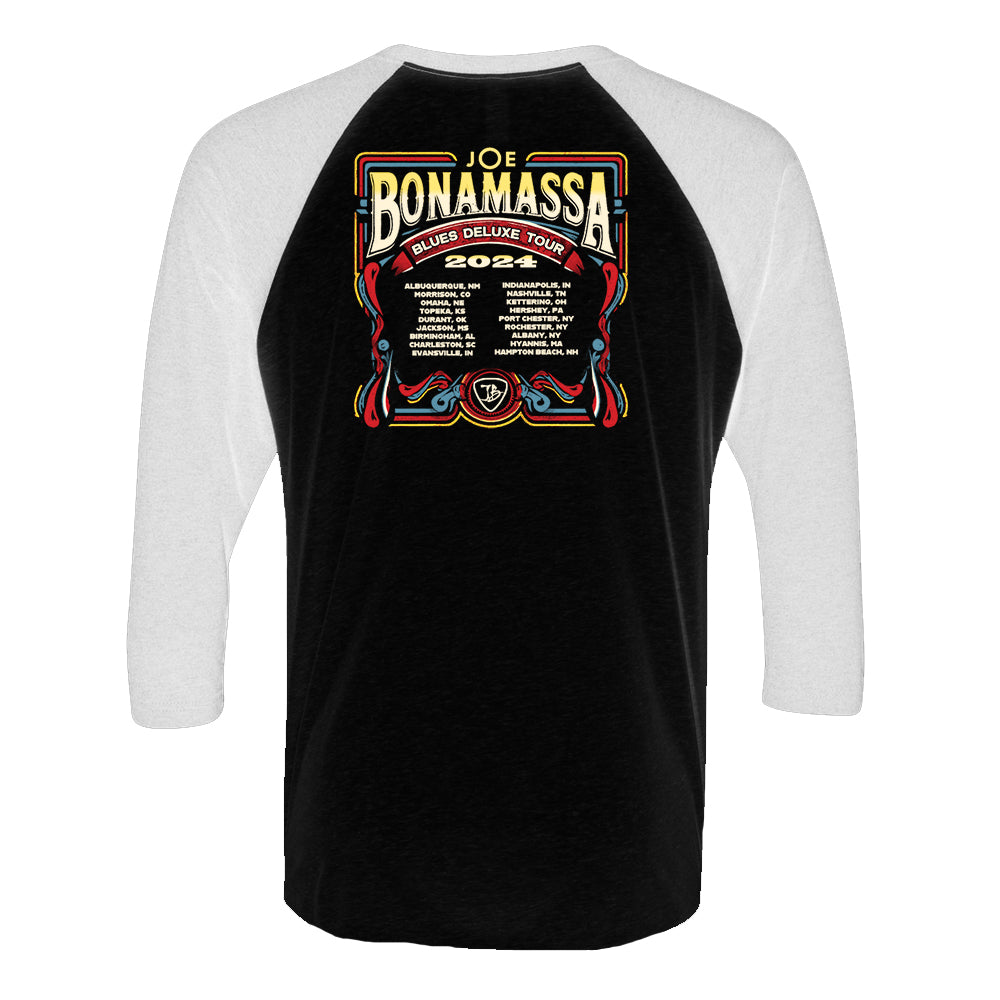 Joe Bonamassa U.S. Summer Tour 2024 t-skjorte grå 3/4 ermer