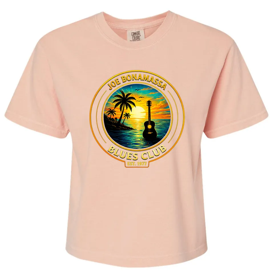Joe Bonamassa Blues Club Boxy t-skjorte dame hvit garment-dyed