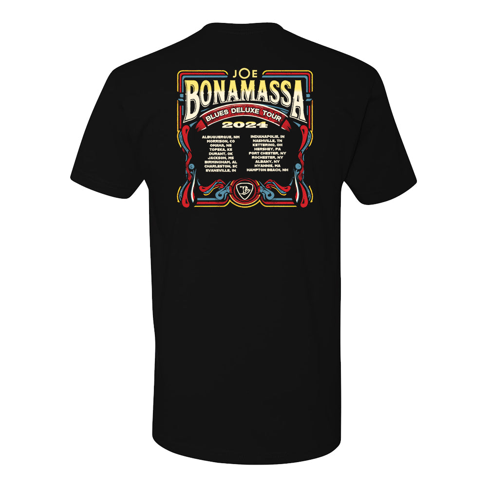 Joe Bonamassa 2024 U.S. Summer Tour t-skjorte svart bomull