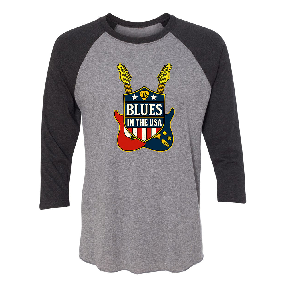 Joe Bonamassa Blues In The USA 3/4 t-skjorte hvit/svart