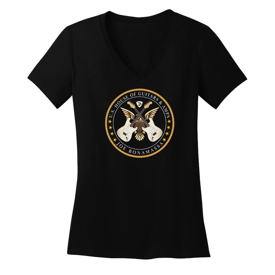 Joe Bonamassa House of Guitars V-hals t-skjorte dame